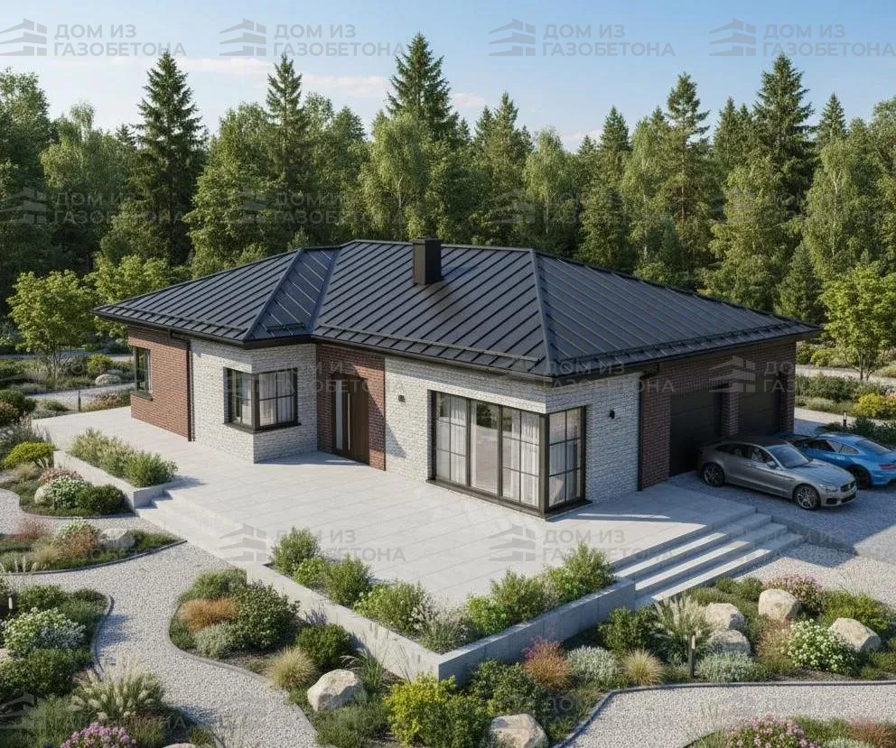 Проект Одноэтажный дом 14 на 17, 154 м2