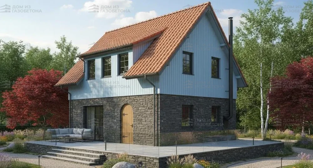 Проект Двухэтажный дом 8 на 8, 78 м2