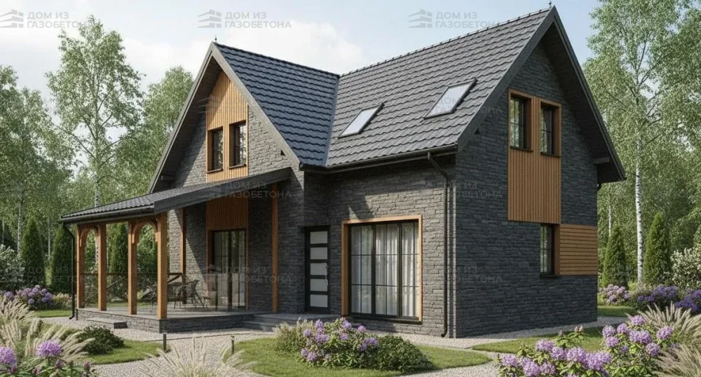 Проект Двухэтажный дом 7 на 7, 66 м2