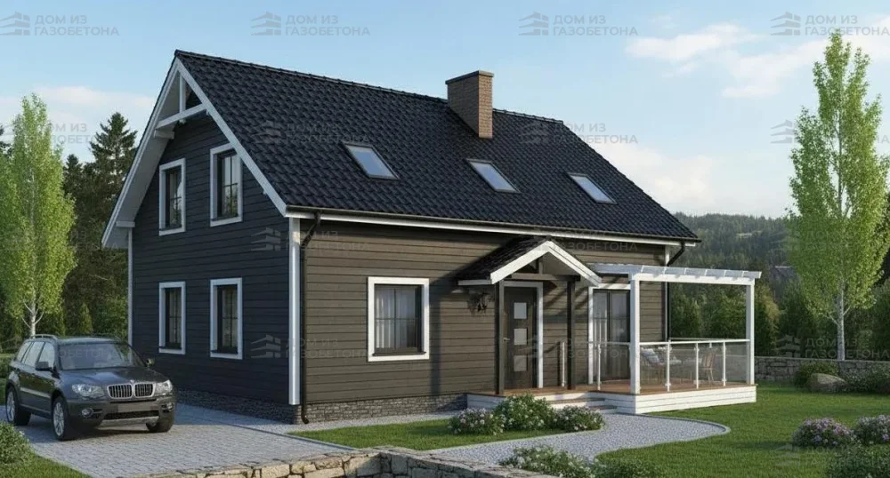 Проект Двухэтажный дом 12 на 12, 156 м2