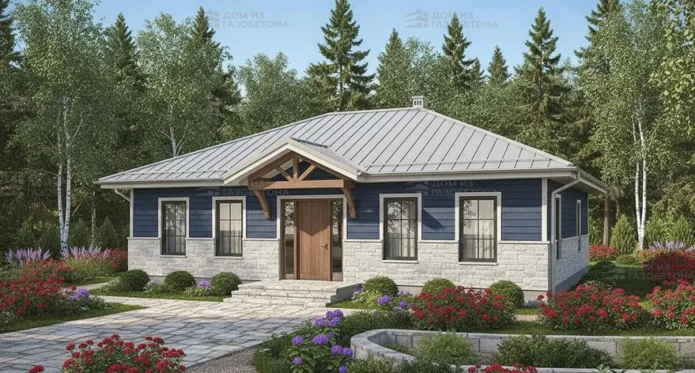 Проект Одноэтажный дом 12 на 10, 87 м2