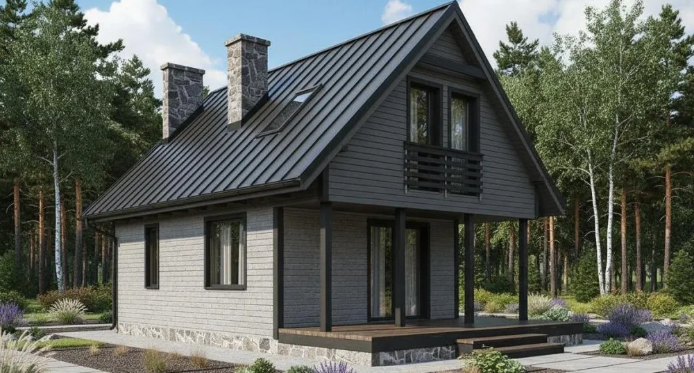 Проект Двухэтажный дом 14 на 10, 67 м2