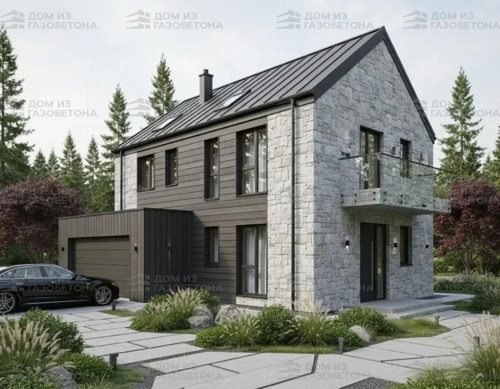 Проект Двухэтажный дом 13 на 13, 180 м2